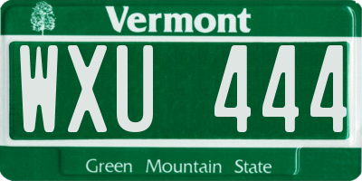 VT license plate WXU444