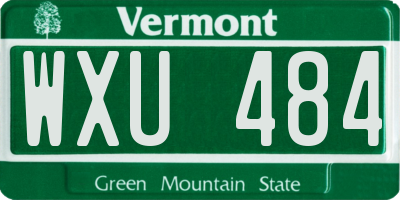 VT license plate WXU484