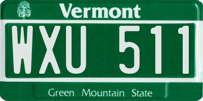 VT license plate WXU511