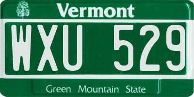 VT license plate WXU529