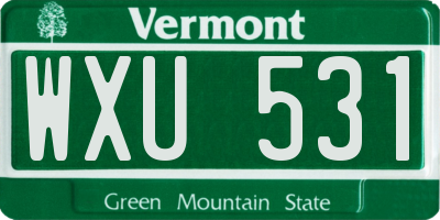 VT license plate WXU531