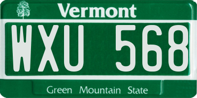 VT license plate WXU568