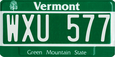 VT license plate WXU577