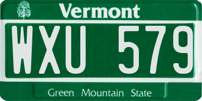 VT license plate WXU579