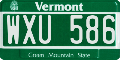VT license plate WXU586