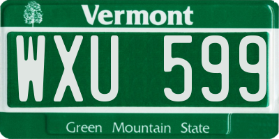 VT license plate WXU599