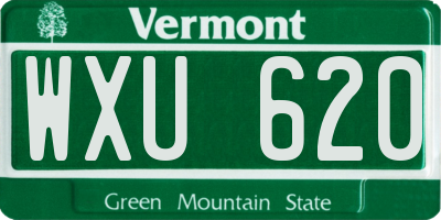 VT license plate WXU620