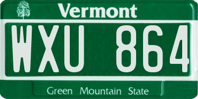 VT license plate WXU864