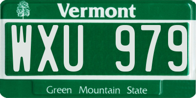 VT license plate WXU979