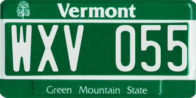 VT license plate WXV055