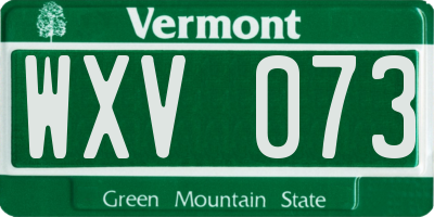 VT license plate WXV073