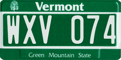 VT license plate WXV074