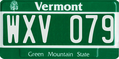 VT license plate WXV079