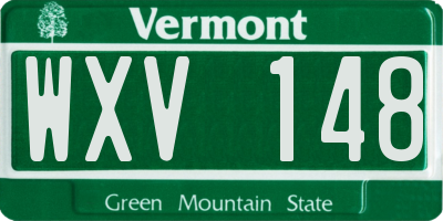 VT license plate WXV148
