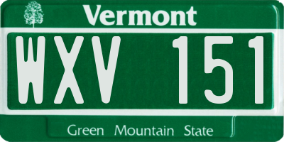 VT license plate WXV151