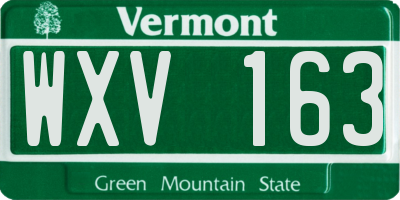 VT license plate WXV163