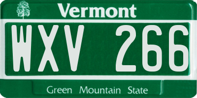 VT license plate WXV266