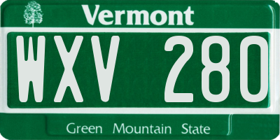 VT license plate WXV280