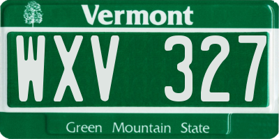 VT license plate WXV327