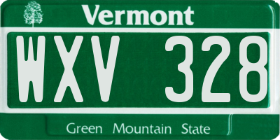 VT license plate WXV328