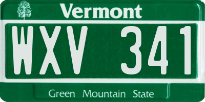 VT license plate WXV341