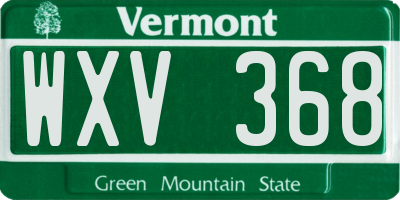 VT license plate WXV368