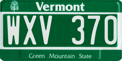 VT license plate WXV370