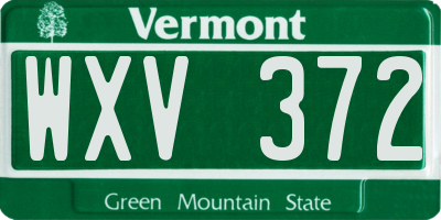 VT license plate WXV372
