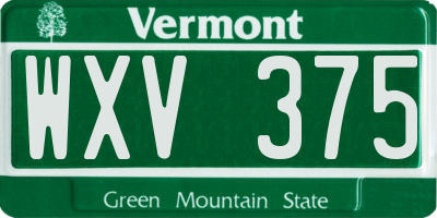 VT license plate WXV375
