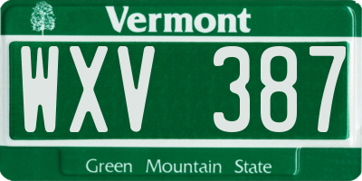 VT license plate WXV387
