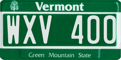 VT license plate WXV400