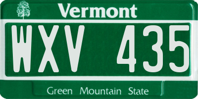 VT license plate WXV435