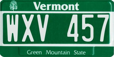 VT license plate WXV457
