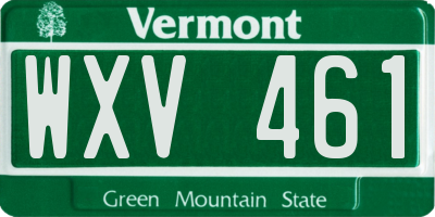 VT license plate WXV461