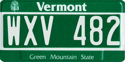 VT license plate WXV482