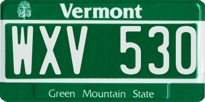VT license plate WXV530