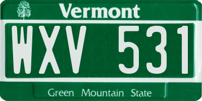 VT license plate WXV531