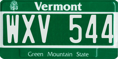 VT license plate WXV544