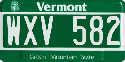 VT license plate WXV582