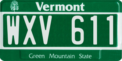 VT license plate WXV611