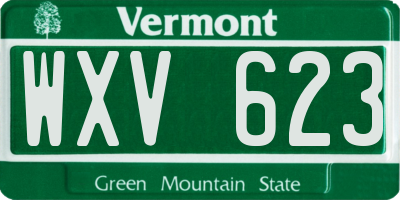 VT license plate WXV623