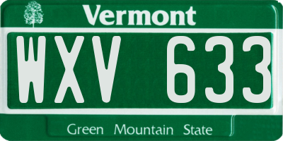 VT license plate WXV633