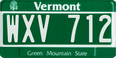 VT license plate WXV712