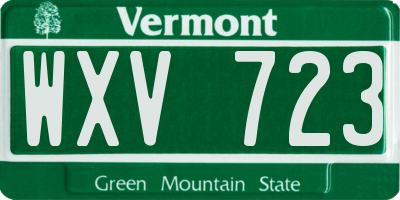 VT license plate WXV723