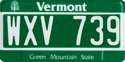 VT license plate WXV739