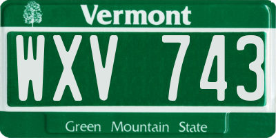VT license plate WXV743