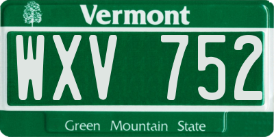 VT license plate WXV752