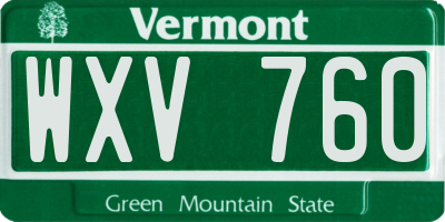 VT license plate WXV760