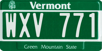 VT license plate WXV771