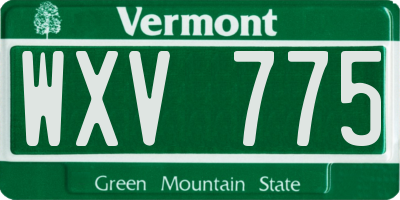 VT license plate WXV775